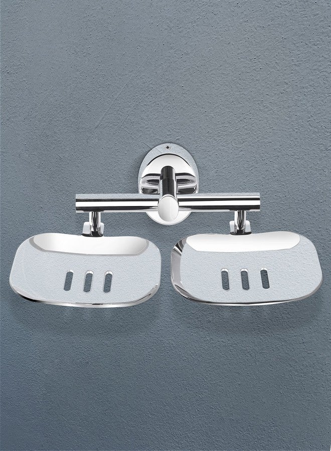 Primax Stainless Steel Rectangular Double Soap Holder for Bathroom/Soap Dish/Bathroom Soap Stand/Bathroom Accessories (Chrome) - Image 4